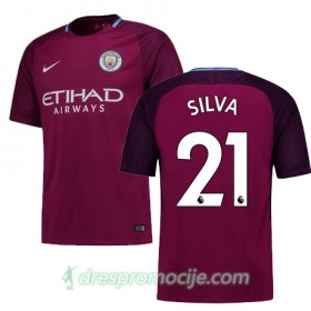 Manchester City Dres SILVA Gostujući 2017/18 Kratkih Rukava