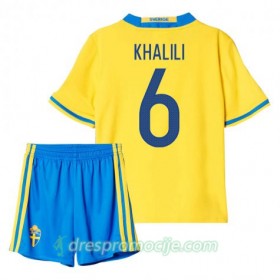 Švedska Dres Khalili 6 Dječji Domaći 2016 Kratkih Rukava