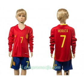 Španjolska Dres Morata 7 Dječji Domaći 2016 Dugim Rukavima
