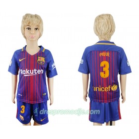 FC Barcelona Dres Gerard Pique 3 Dječji Domaći 2017/18 Kratkih Rukava
