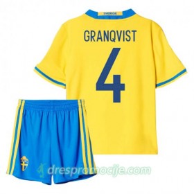 Švedska Dres Granqvist 4 Dječji Domaći 2016 Kratkih Rukava