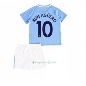 Manchester City Dres Sergio Aguero 10 Dječji Domaći 2017/18 Kratkih Rukava